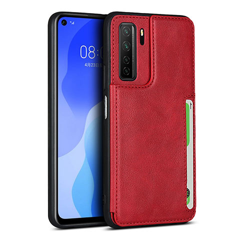 Coque Luxe Cuir Housse Etui R06 pour Huawei Nova 7 SE 5G Rouge