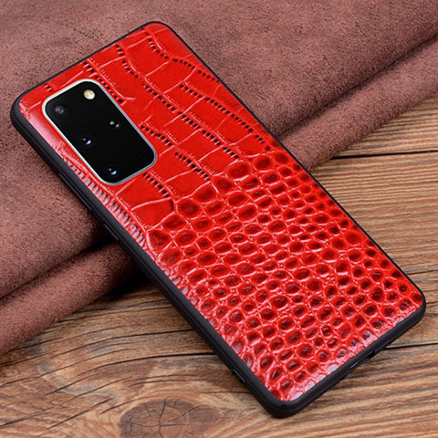 Coque Luxe Cuir Housse Etui R06 pour Samsung Galaxy S20 Plus 5G Rouge