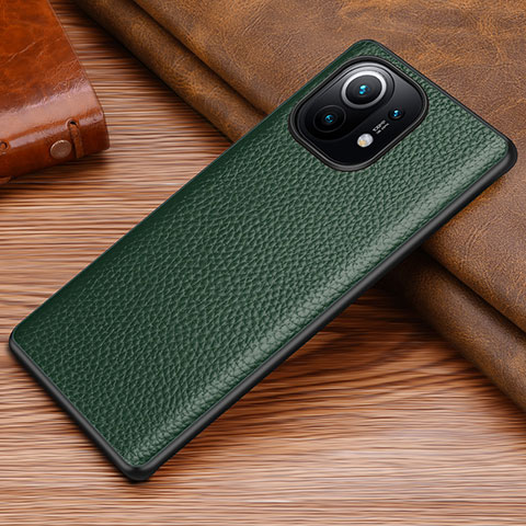 Coque Luxe Cuir Housse Etui R06 pour Xiaomi Mi 11 5G Vert