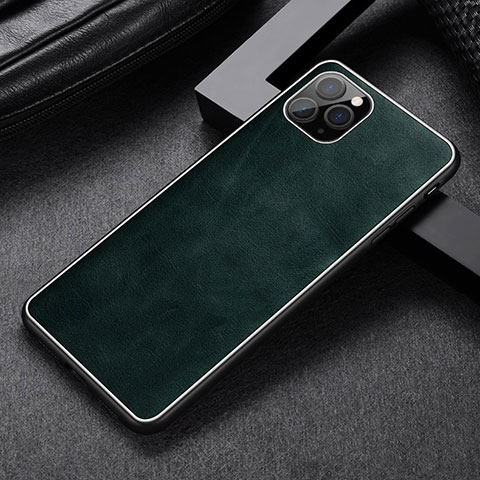 Coque Luxe Cuir Housse Etui R07 pour Apple iPhone 11 Pro Max Vert