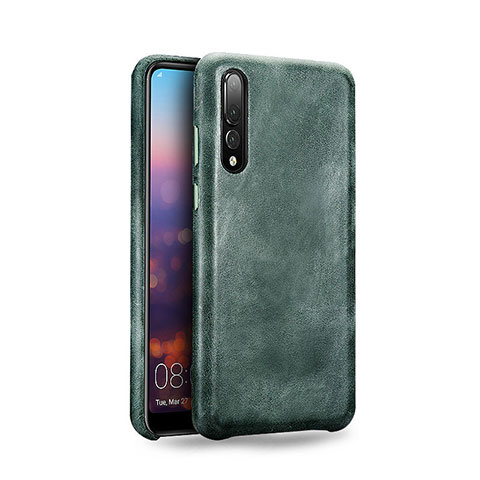 Coque Luxe Cuir Housse Etui R07 pour Huawei P20 Pro Vert