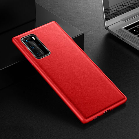 Coque Luxe Cuir Housse Etui R07 pour Huawei P40 Pro Rouge