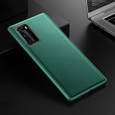 Coque Luxe Cuir Housse Etui R07 pour Huawei P40 Pro Vert