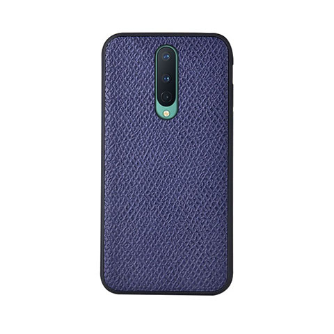 Coque Luxe Cuir Housse Etui R07 pour OnePlus 8 Bleu