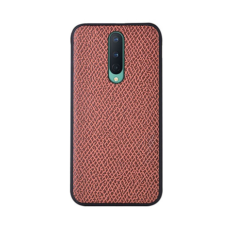 Coque Luxe Cuir Housse Etui R07 pour OnePlus 8 Marron