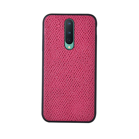 Coque Luxe Cuir Housse Etui R07 pour OnePlus 8 Rose Rouge