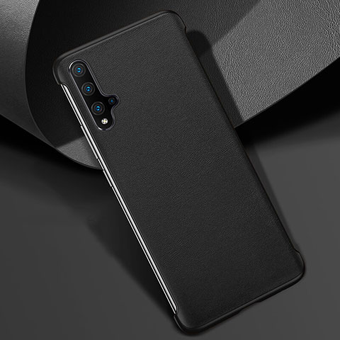 Coque Luxe Cuir Housse Etui R08 pour Huawei Nova 5 Noir