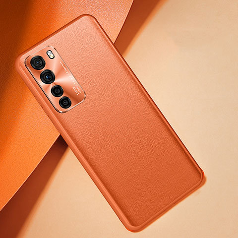 Coque Luxe Cuir Housse Etui R08 pour Huawei Nova 7 SE 5G Orange