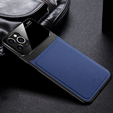 Coque Luxe Cuir Housse Etui R09 pour Apple iPhone 11 Pro Max Bleu