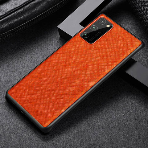 Coque Luxe Cuir Housse Etui R09 pour Huawei Honor View 30 Pro 5G Orange
