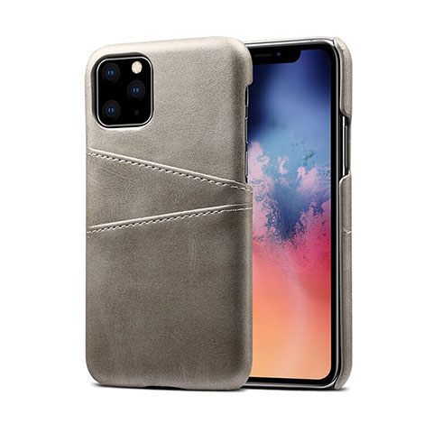 Coque Luxe Cuir Housse Etui R10 pour Apple iPhone 11 Pro Max Gris