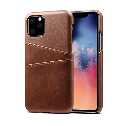 Coque Luxe Cuir Housse Etui R10 pour Apple iPhone 11 Pro Max Marron