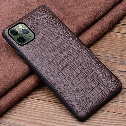 Coque Luxe Cuir Housse Etui R11 pour Apple iPhone 11 Pro Marron