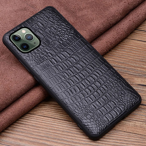 Coque Luxe Cuir Housse Etui R11 pour Apple iPhone 11 Pro Max Noir