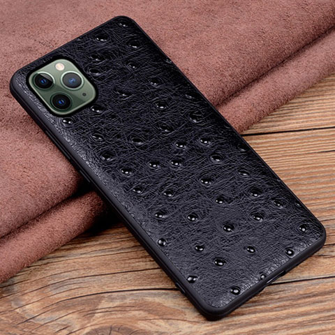 Coque Luxe Cuir Housse Etui R12 pour Apple iPhone 11 Pro Max Noir