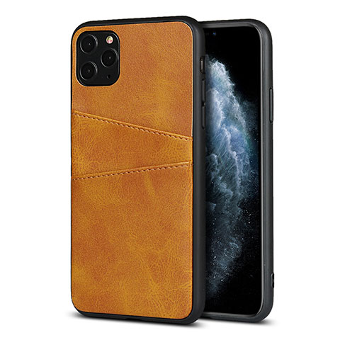 Coque Luxe Cuir Housse Etui R15 pour Apple iPhone 11 Pro Max Orange