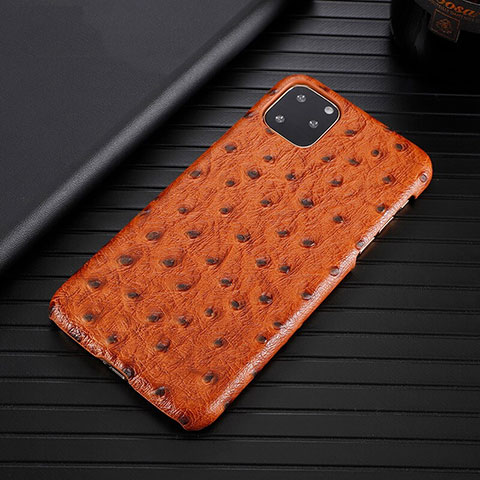 Coque Luxe Cuir Housse Etui S01 pour Apple iPhone 11 Pro Max Orange