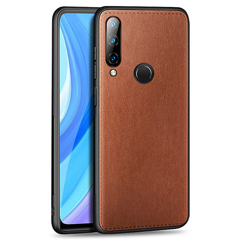 Coque Luxe Cuir Housse Etui S01 pour Huawei Enjoy 10 Plus Marron