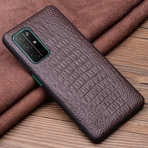 Coque Luxe Cuir Housse Etui S01 pour Huawei Honor 30S Marron