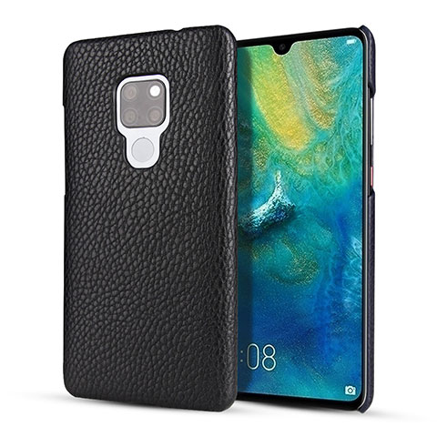 Coque Luxe Cuir Housse Etui S01 pour Huawei Mate 20 Noir