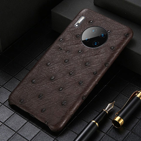 Coque Luxe Cuir Housse Etui S01 pour Huawei Mate 30 5G Marron