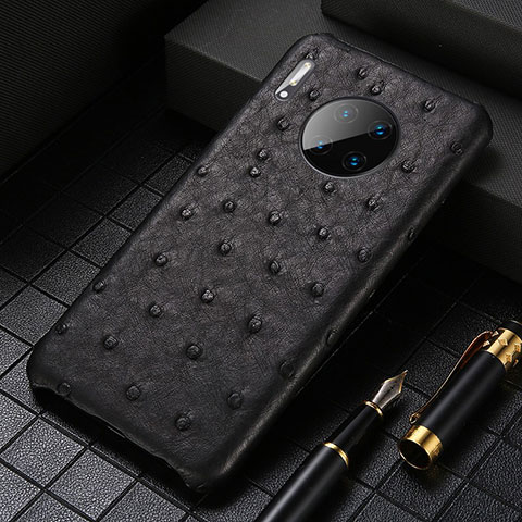 Coque Luxe Cuir Housse Etui S01 pour Huawei Mate 30 5G Noir