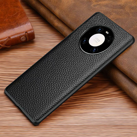 Coque Luxe Cuir Housse Etui S01 pour Huawei Mate 40 Pro Noir