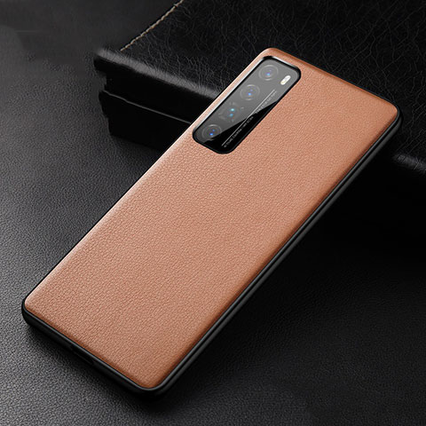 Coque Luxe Cuir Housse Etui S01 pour Huawei Nova 7 Pro 5G Orange