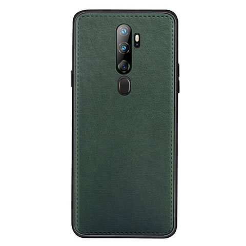 Coque Luxe Cuir Housse Etui S01 pour Oppo A11 Vert