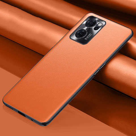 Coque Luxe Cuir Housse Etui S01 pour Oppo Find X5 Lite 5G Orange