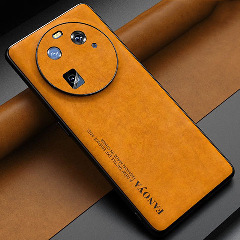 Coque Luxe Cuir Housse Etui S01 pour Oppo Find X6 5G Orange