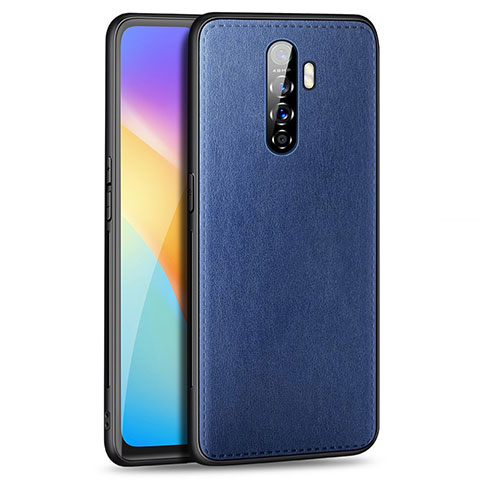 Coque Luxe Cuir Housse Etui S01 pour Oppo Reno Ace Bleu