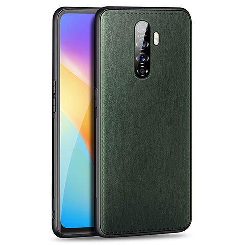 Coque Luxe Cuir Housse Etui S01 pour Oppo Reno Ace Vert