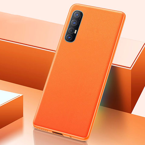 Coque Luxe Cuir Housse Etui S01 pour Oppo Reno3 Pro Orange