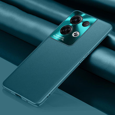 Coque Luxe Cuir Housse Etui S01 pour Oppo Reno8 Pro 5G Cyan