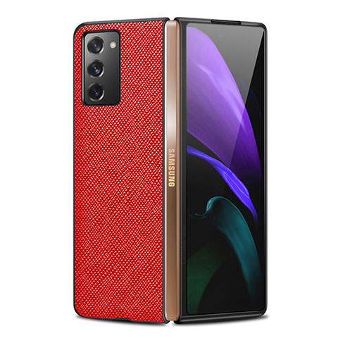 Coque Luxe Cuir Housse Etui S01 pour Samsung Galaxy Z Fold2 5G Rouge