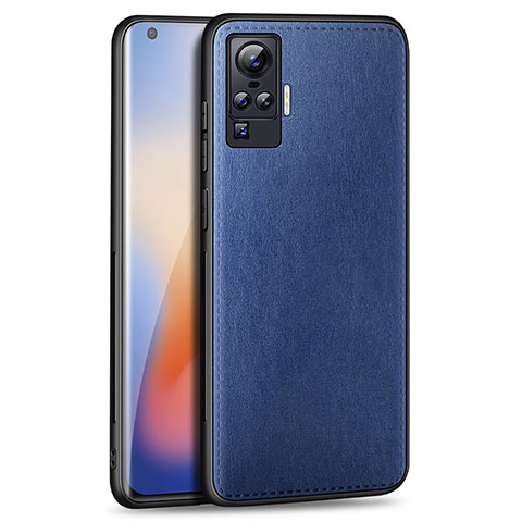 Coque Luxe Cuir Housse Etui S01 pour Vivo X50 Pro 5G Bleu