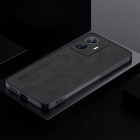 Coque Luxe Cuir Housse Etui S01 pour Vivo Y77e t1 Noir