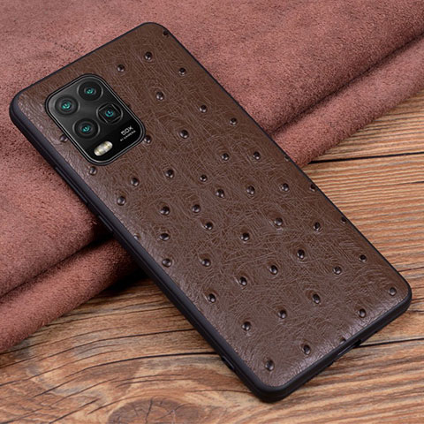 Coque Luxe Cuir Housse Etui S01 pour Xiaomi Mi 10 Lite Marron