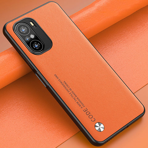 Coque Luxe Cuir Housse Etui S01 pour Xiaomi Poco F3 5G Orange