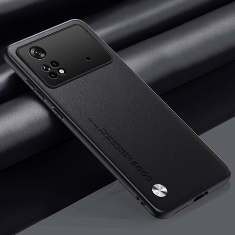 Coque Luxe Cuir Housse Etui S01 pour Xiaomi Poco M4 Pro 4G Noir