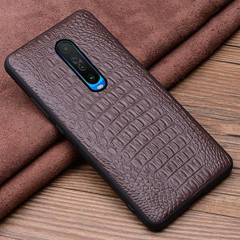 Coque Luxe Cuir Housse Etui S01 pour Xiaomi Poco X2 Marron