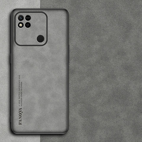 Coque Luxe Cuir Housse Etui S01 pour Xiaomi Redmi 9 Activ Gris