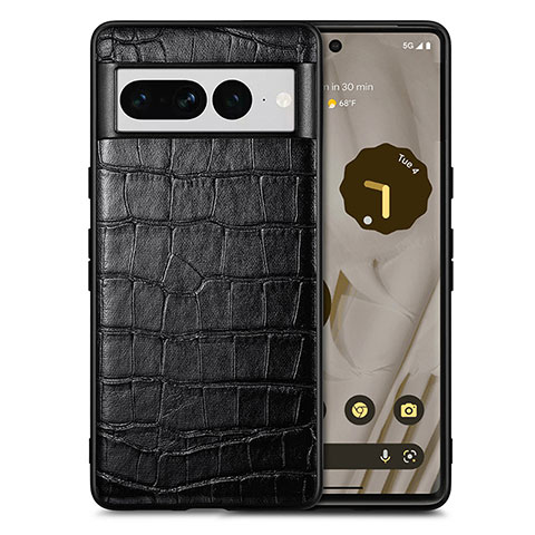 Coque Luxe Cuir Housse Etui S01D pour Google Pixel 7 Pro 5G Noir