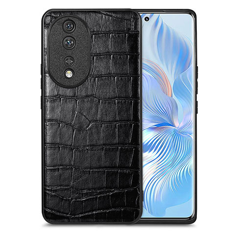 Coque Luxe Cuir Housse Etui S01D pour Huawei Honor 80 5G Noir