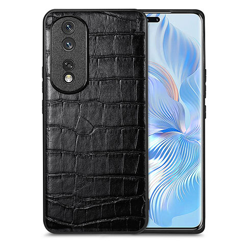 Coque Luxe Cuir Housse Etui S01D pour Huawei Honor 80 Pro 5G Noir