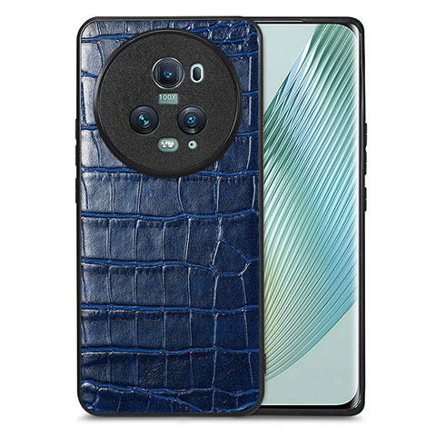 Coque Luxe Cuir Housse Etui S01D pour Huawei Honor Magic5 Pro 5G Bleu