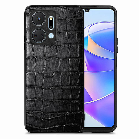 Coque Luxe Cuir Housse Etui S01D pour Huawei Honor X7a Noir