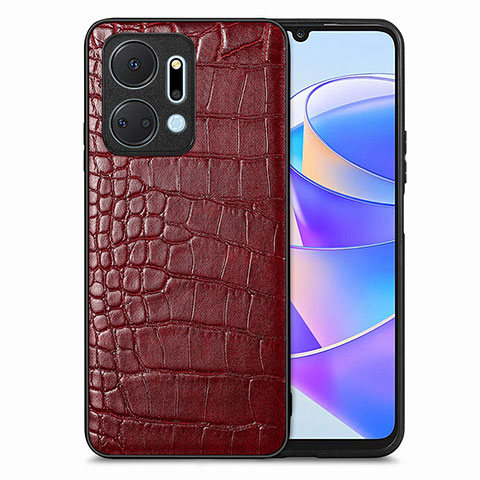 Coque Luxe Cuir Housse Etui S01D pour Huawei Honor X7a Rouge