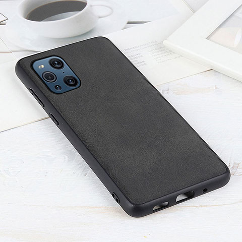 Coque Luxe Cuir Housse Etui S01D pour Oppo Find X3 5G Noir